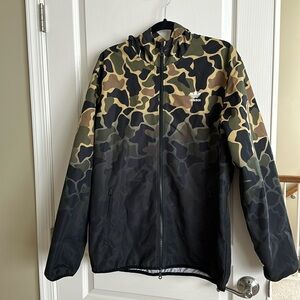 Adidas camouflage full-zip windbreaker, size L